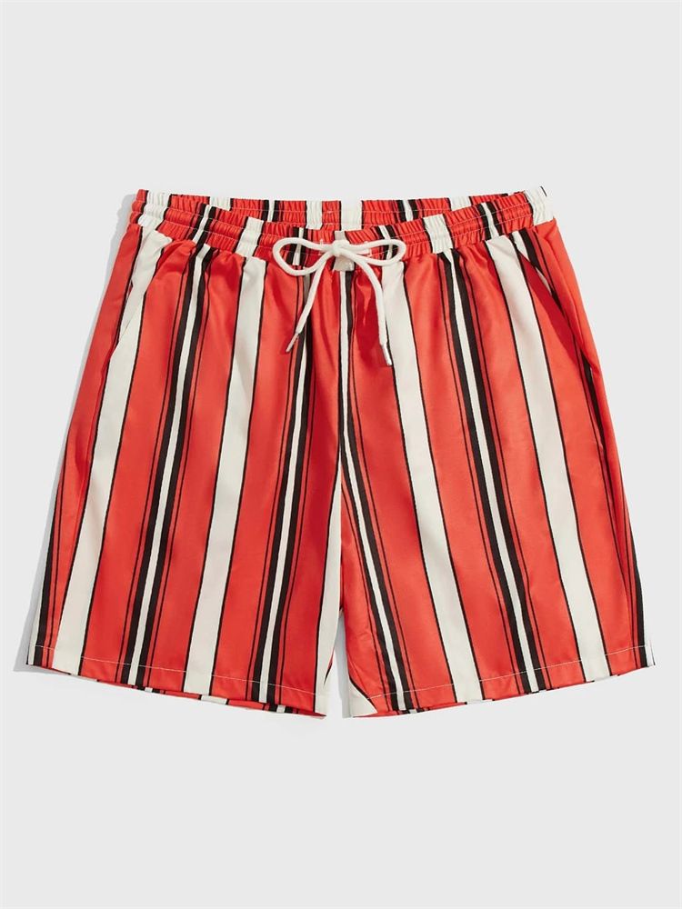 Herren-Strandshorts, schnelltrocknend, locker sitzende Badehose in großer Größe für den Urlaub am Meer, Fünf-Punkt-Badeshorts_voghion.com