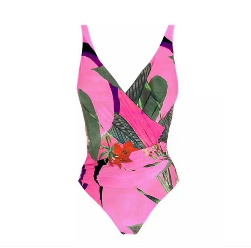  Women's one-piece swimsuit printed bikini lace-up swimsuit suit long skirt chiffon bikini_voghion.com