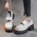 Top Layer Rindsleder Loafer für Damen 2025 Frühling und Herbst Neue echte Lederplattform Dicke Sohle Slip-On Casual_voghion.com