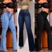 High Waist Stretch Flared Jeans For Women - Comfortable Cotton Denim Pants With Elastic Waistband & Butt Lifting Design, Streetwear Fashion_voghion.com