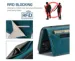 SupRShield Für 15 Plus Hülle RFID Blocking Retro Flip Premium Leder Kartenhalter Brieftasche Cover - Cyan Blau_voghion.com