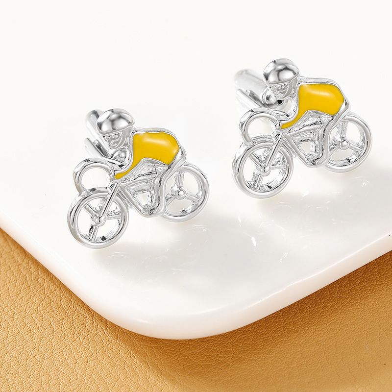 new fashion creative bicycle cufflinks athlete bicycle shape personality fun cufflinks cuff nails_voghion.com
