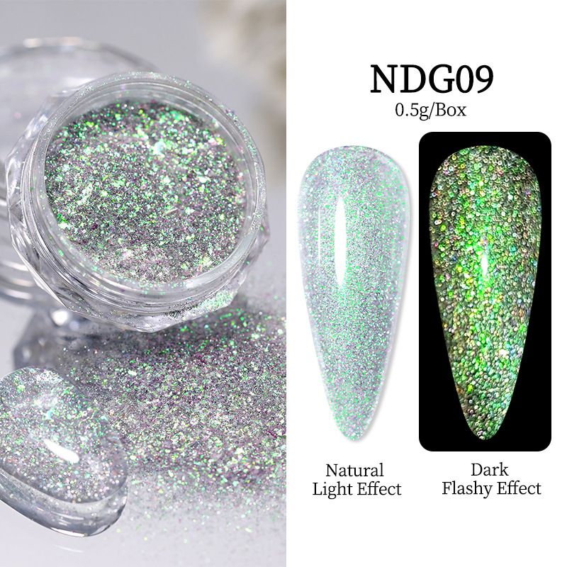 Rhinestones & Decorations Boxed Polarized Brocade Diamond Powder Nail Glitter High Grade Delicate Edelweiss Opal Powder DIY Wearable Nail_voghion.com