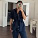 Women's Clothing Casual Workwear Pocket Drawstring Short Sleeved Shirt Trousers Summer Two Piece Suit_voghion.com