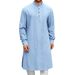 Herrenbekleidung Mode Einfaches Langes Hemd Muslim Robe_voghion.com