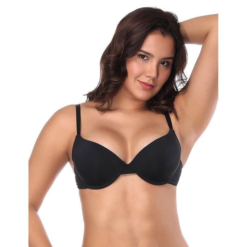 Women's Intimates Large Size Underwear Smooth Bra Thin Mold Cup Gathered With Steel Ring_voghion.com