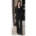 Schwarzer Anzug-Set für Frauen 2025 Neue Frühjahr und Herbst Professionelle elegante formale High-End-Kleine Blazerjacke_voghion.com
