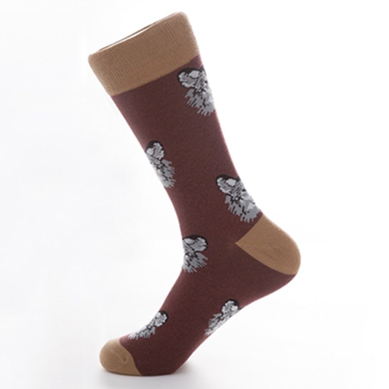 Chaussettes pour hommes automne et hiver nouvelle série de chiens chaussettes hautes colorées en coton chaussettes de loisirs_voghion.com