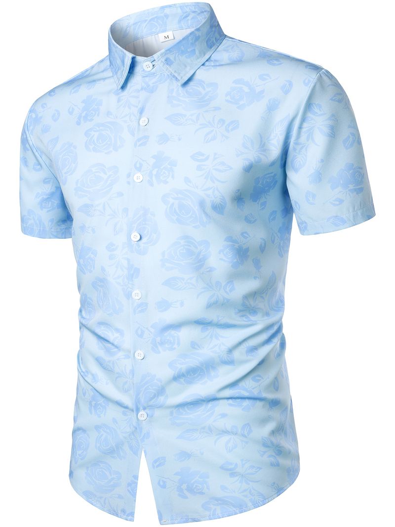 Herrenhemd mit Aufdruck für den Sommer, kurzärmelig, weich und bequem, für geschäftliche Freizeit_voghion.com