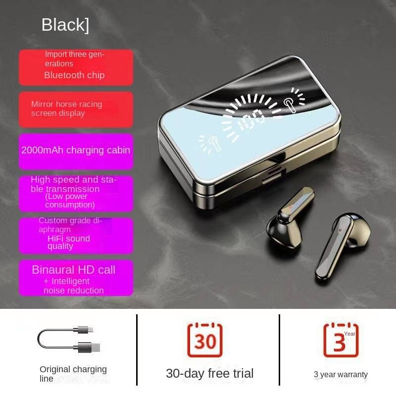 Mirror S20 draadloze bluetooth headset s20 mini binaural onzichtbaar klein 5.1 in-ear sport luisteren naar liedjes spel mobiele telefoon_voghion.com