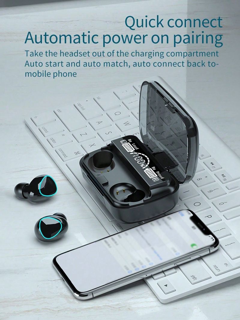 LED Display Sports Earphones With Microphone TWS Wireless Earphones 9D Stereo Bass With Big LED Battery Display Earbuds Gaming Headset_voghion.com