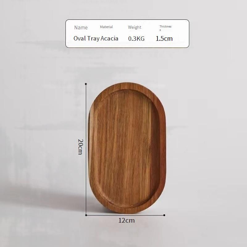 Walnut Wood Serving Tray - Elegant Oval & Rectangular Tea/Coffee Tray For Afternoon Tea_voghion.com