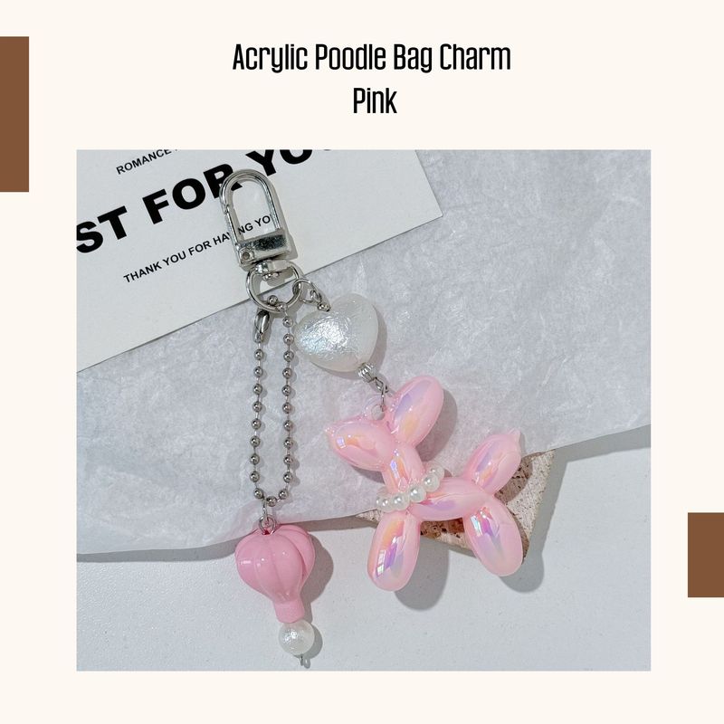 Acrylic Poodle Bag Charm Keychain, Handmade Dog Pendant For Phone Or Purse, Cute Minimalist Pet Accessory, Gift For Dog Lovers_voghion.com