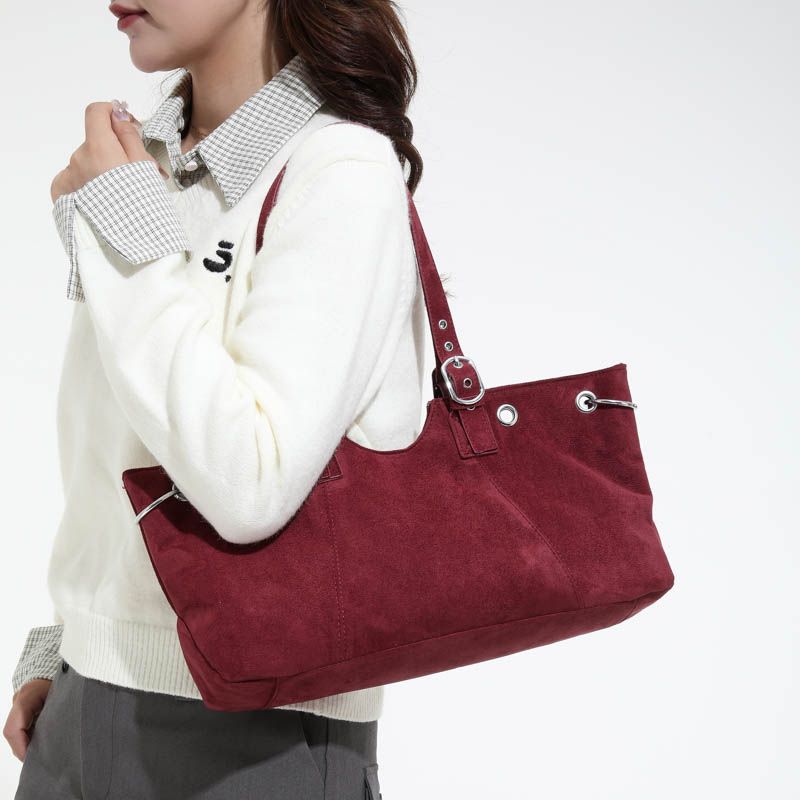 Retro Large Capacity Bag For Women In Autumn And Winter 2025, New Soft Suede Shoulder Bag, Casual Commuting Tote Bag_voghion.com