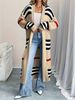 Soft Striped Knit Cardigan - Oversized Open Front Sweater With Color Block Design, Lightweight & Versatile For Women & Men_voghion.com