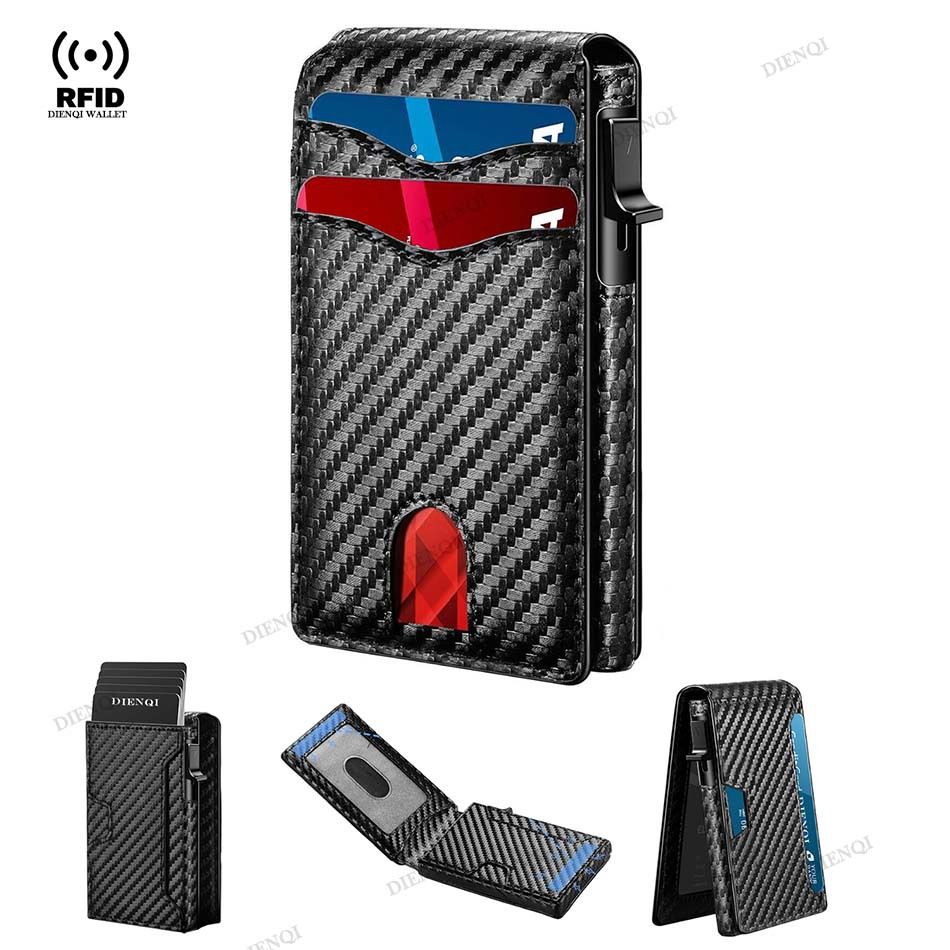 Portapassaporti e portafogli Porta carte RFID Portafoglio magnetico multifunzione Porta carte Portafoglio in lega di alluminio Porta carte integrato_voghion.com