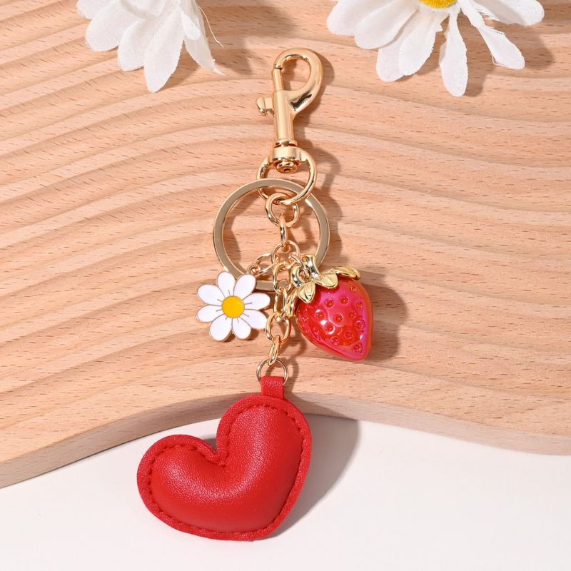 Heart Star Strawberry Grape Keychain New Cute Bag Car Couple Pendant_voghion.com