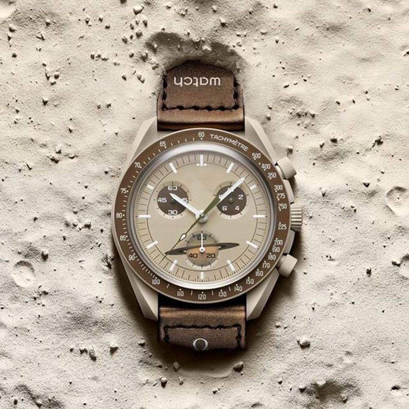 Hot selling couple watch, moon collaboration, six needle timing quartz watch for space lunar mission_voghion.com