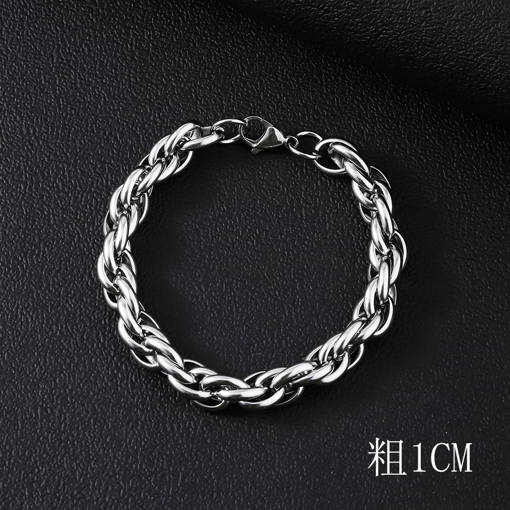 Bracelet en acier titane cubain haut de gamme pour homme, bijou simple et audacieux, style punk_voghion.com