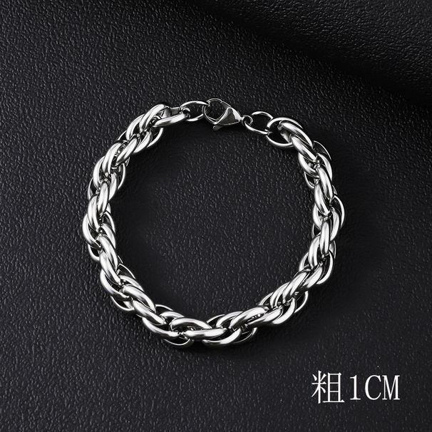 Bracelet en acier titane cubain haut de gamme pour homme, bijou simple et audacieux, style punk_voghion.com