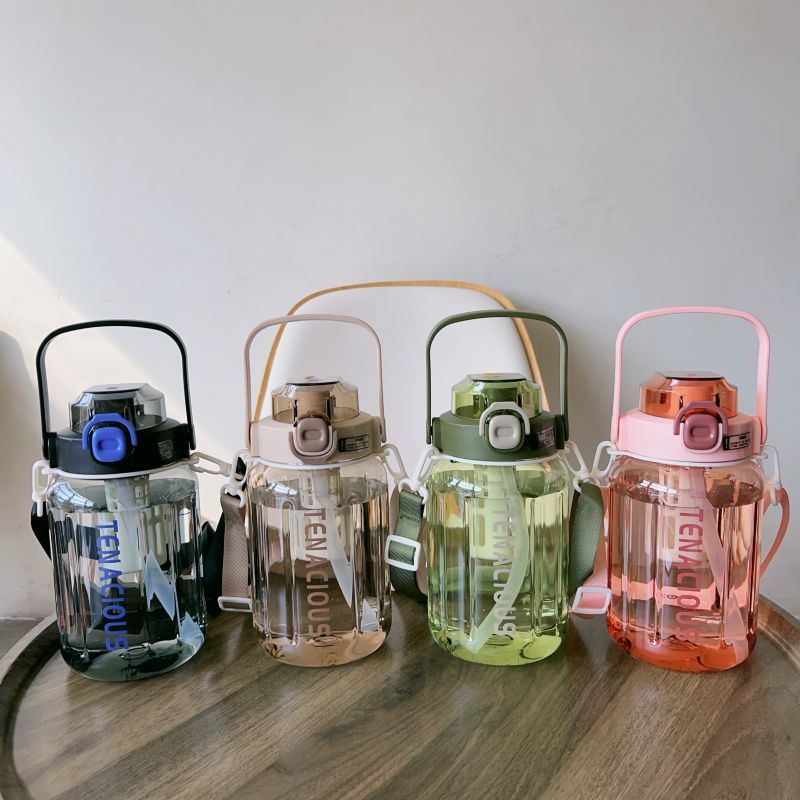 Extra Large Capacity Sports Water Tea Infuser, Summer Outdoor Construction Site Fitness Bottle With Straw,_voghion.com