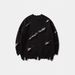 Unisex trui met distressed letters en grafische print – oversized, donkere esthetische trui voor streetwear en grunge-mode (zwart/grijs/crème, M-XL)_voghion.com