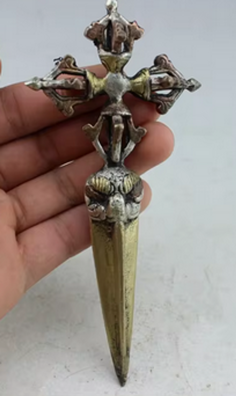 MOEHOMES+CHina old religious objects-Buddha magic weapon Vajra Dorje Kingkong Buddhist ritual apparatus,Decorative metal crafts_voghion.com