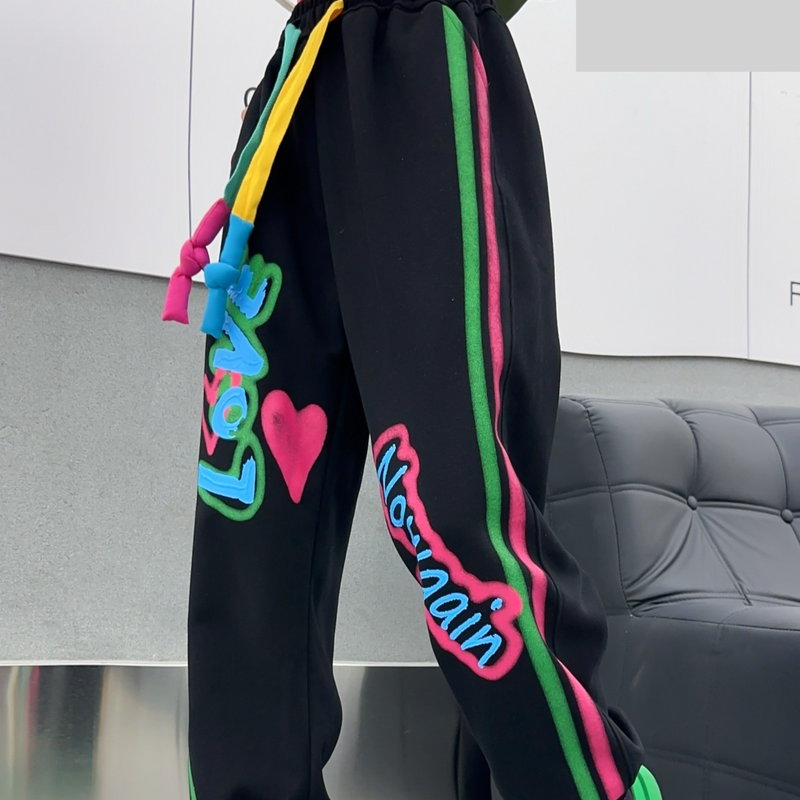 Vêtements pour femmes grande version automne pantalons de survêtement femmes hip hop rétro imprimé poche pantalons décontractés pantalons de survêtement à la mode_voghion.com