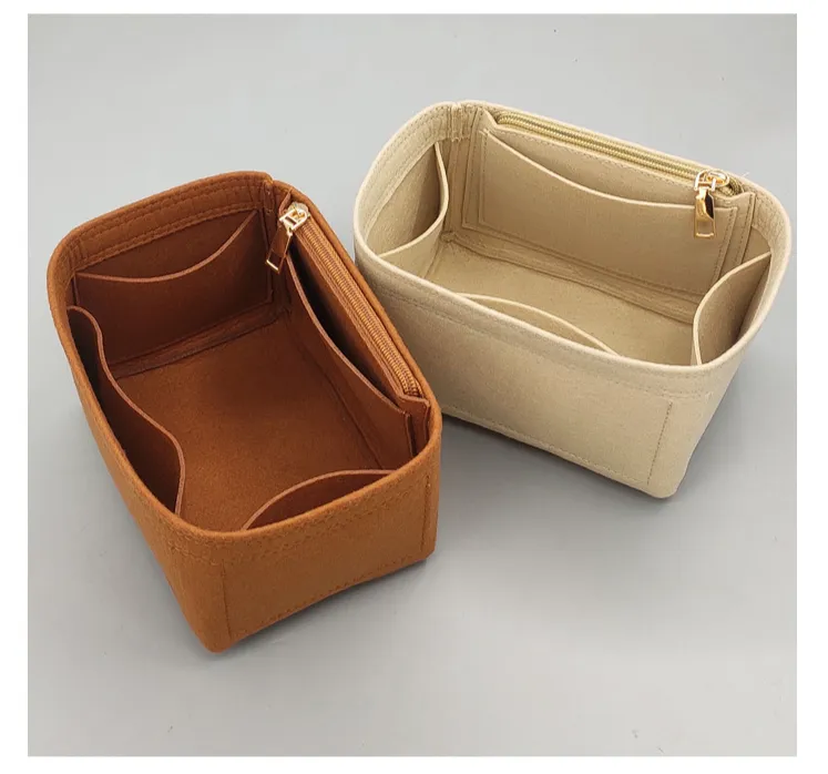 Felt Cosmetic Bag Inner Liner Bag Inner Liner Bag Anti-dirt Bag Support Solid Color Side Pull Protection Inner Liner_voghion.com