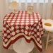 The Checkered Tablecloth With A Girlish, Light Luxury And High-end Feel, Coffee Table Cover, Student Dormitory Desk, Makeup Tablecloth140*140_voghion.com