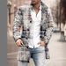 Spring New Men's Retro Standing Neck Mid length Woolen Coat Men's Casual Coat_voghion.com