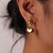 Orecchini pendenti a forma di cuore irregolari in acciaio al titanio INS per donna, placcati in oro 14K e lucidati_voghion.com