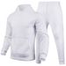 Conjunto de dos piezas de suéter y pantalones holgados de polar de color liso en blanco de talla europea para hombre y mujer, otoño/invierno 2023_voghion.com
