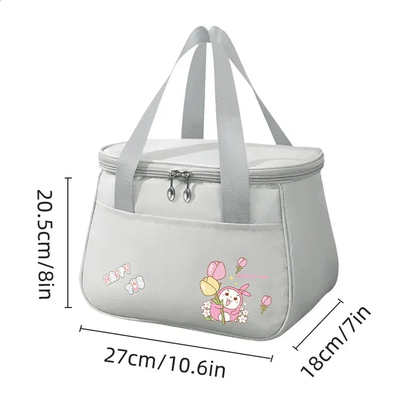 Women Insulated Lunch Bag Reusable Tote Cute Cartoon Portable Box Refrigerated Suitable For Travel And Picni 250318l_voghion.com