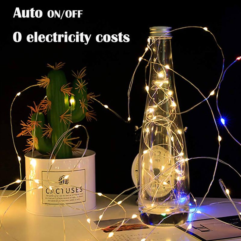 Solar Wijnfles Lichtslinger 2M 20LEDs Koperdraad Kerstverlichting Kurk Vorm Bruiloft Tuin Kerst Decor Lamp_voghion.com