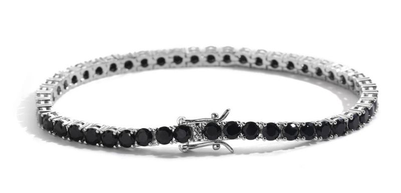 Pulseira de tênis preta com zircônia incrustada de cobre de 3 mm, 4 mm e 5 mm, nova corrente de tênis preta com joias de hip hop_voghion.com