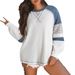 Autumn new round neck long sleeved pullover women, loose and casual style printed knit sweater for women_voghion.com