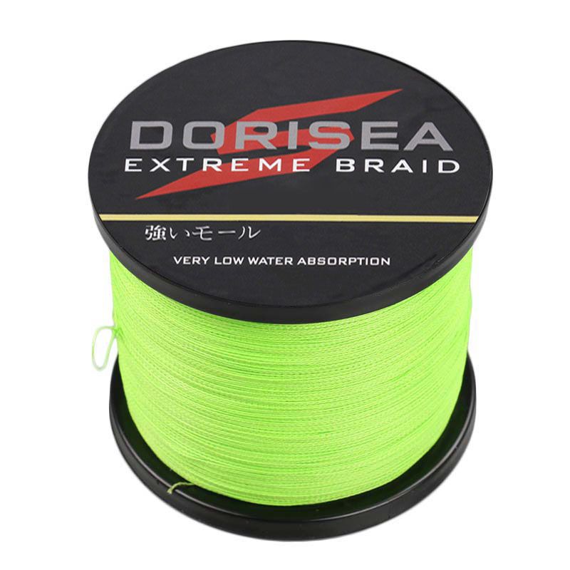 Dorisea Fluorescent Green Dyneema PE Woven Fishing Line Multifilament 1000m 6lb-100 lbs_voghion.com