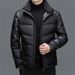 Men’s Winter Shearling Leather Jacket – Thickened Down Coat With Relaxed Fit (Black/Gray, M-4XL, Windproof & Wrinkle-Free)_voghion.com