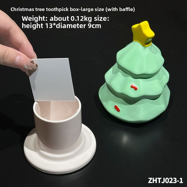 Creative Toothpick Holder High-Value Desktop Ornament Christmas Tree Shape Multi-Functional Storage Box Decoration_voghion.com