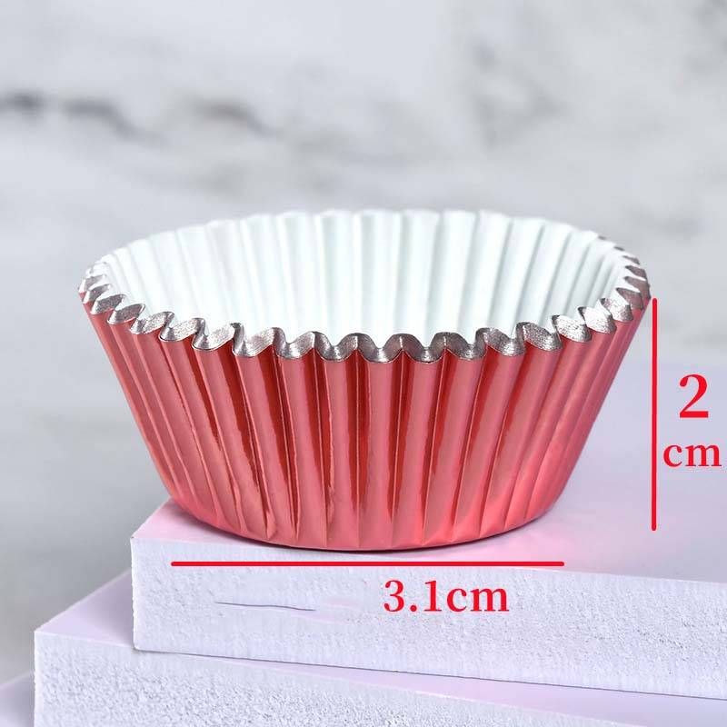 Bandeja de papel para hornear pasteles de Pascua, molde para cupcakes, papel de aluminio grueso dorado y plateado, resistente al aceite, para galletas de nieve, molde para muffins._voghion.com