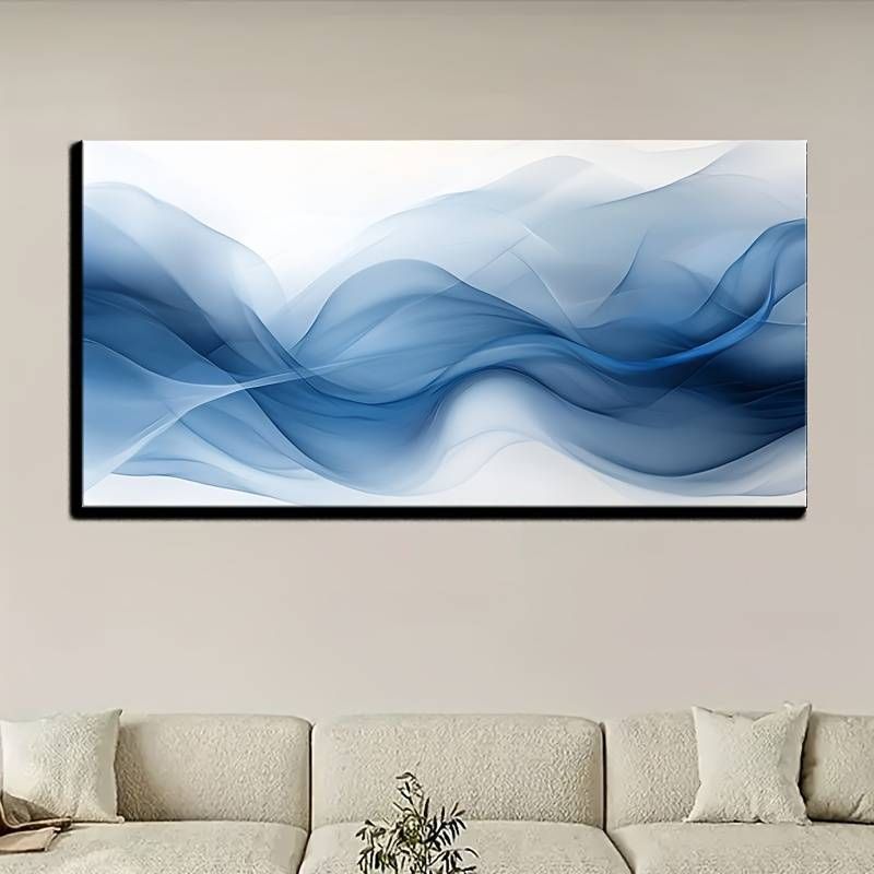 Decorative Art Modern Abstract Wave Wall Art Canvas Prints Painting,Perfect For Home Office, Living Room, Bedroom Decorative_voghion.com