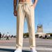 Men’s Straight-Leg Twill Casual Pants – Lightweight Polyester, Drawstring Waist (8 Colors, S-XXXL)_voghion.com