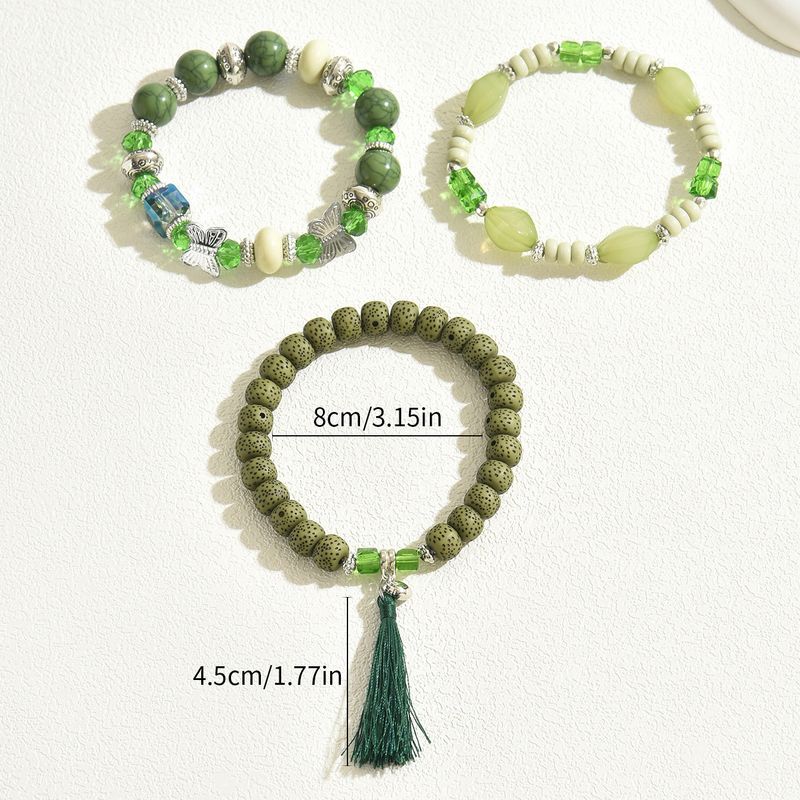 Pulseira feminina de contas Ins Sweet And Fresh, conjunto de três peças, design de laço personalizado, pulseira de nicho de alta qualidade_voghion.com