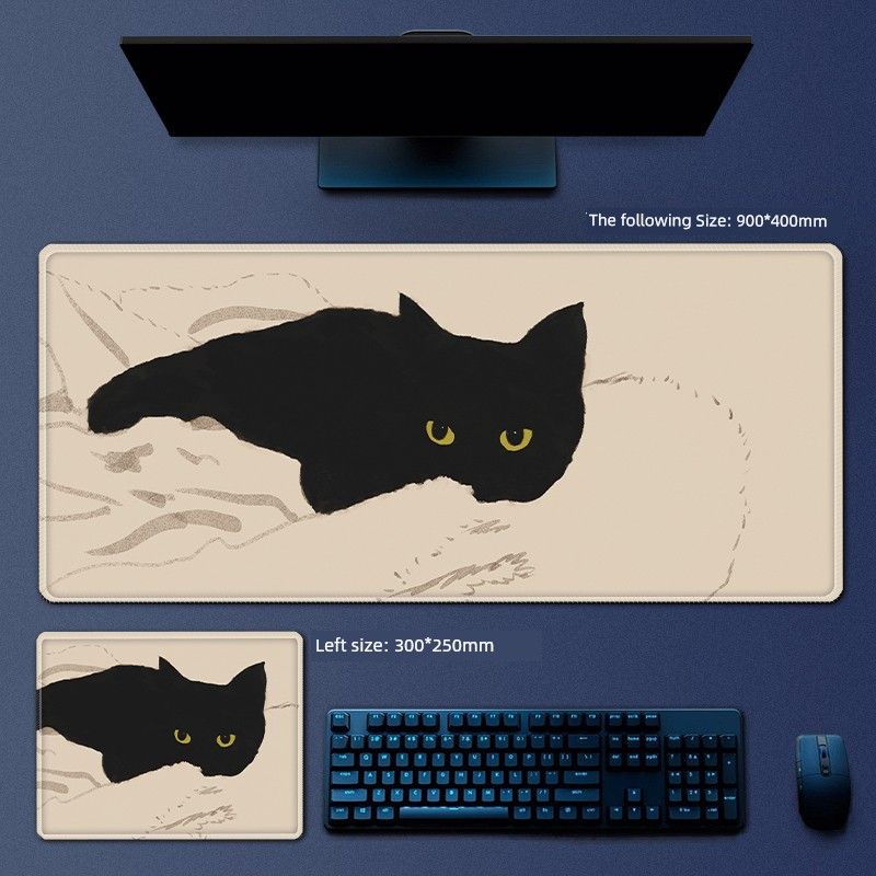 Alfombrilla de ratón extragrande con diseño de gato para niños y niñas, ideal para oficina, juegos de deportes electrónicos, anime, red, libro rojo, tapete de mesa_voghion.com