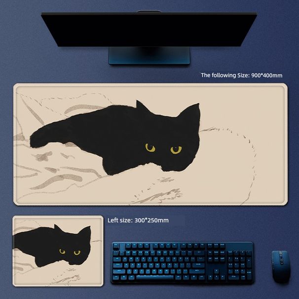 Alfombrilla de ratón extragrande con diseño de gato para niños y niñas, ideal para oficina, juegos de deportes electrónicos, anime, red, libro rojo, tapete de mesa_voghion.com