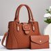 Damentaschen 3-teilig/Set, gewebt, zweiteilig, modische Handtasche, hochwertiges, hochelastisches Material, große Kapazität, Schulter-Umhängetasche_voghion.com
