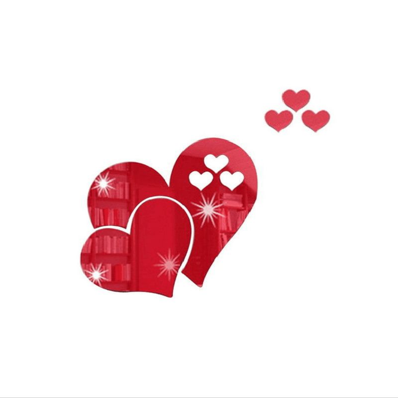 Home Acryl 3D selbstklebende Liebe Spiegel Aufkleber DIY dekorative Malerei Hintergrundwand_voghion.com