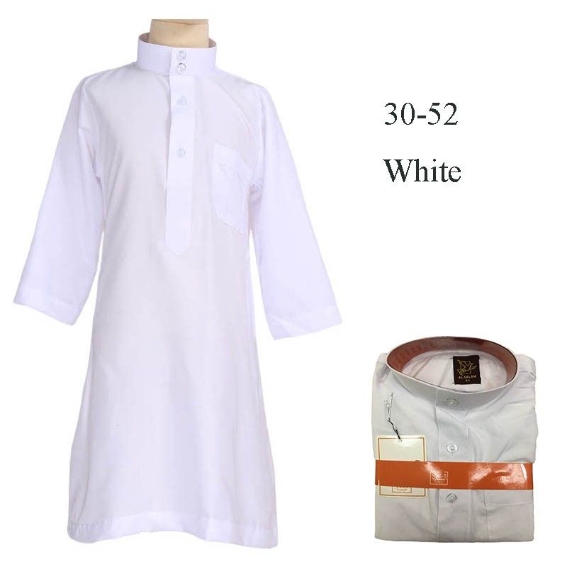 2025 Ramadan Muslim Children Dress Jubba Thobe Turkey Boys White Kaftan Islamic Dubai Morocco Middle East Eid Arab Kids_voghion.com