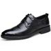 Scarpe singole basse in pelle con lacci, stile casual da lavoro formale da uomo, estate 2022, nuove, alla moda_voghion.com